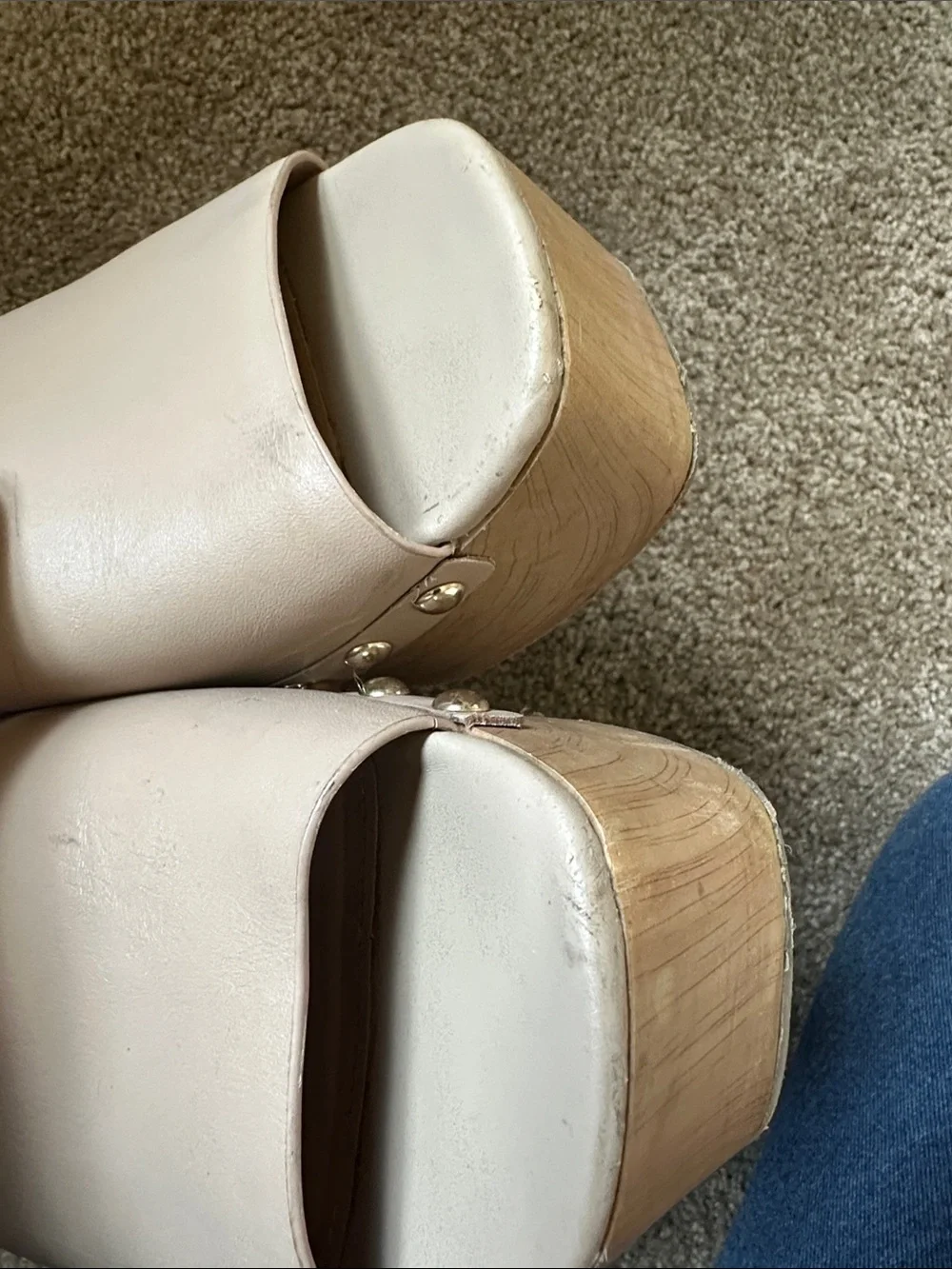 Marc Fisher Nude Ankle-Strap Platform Sandals